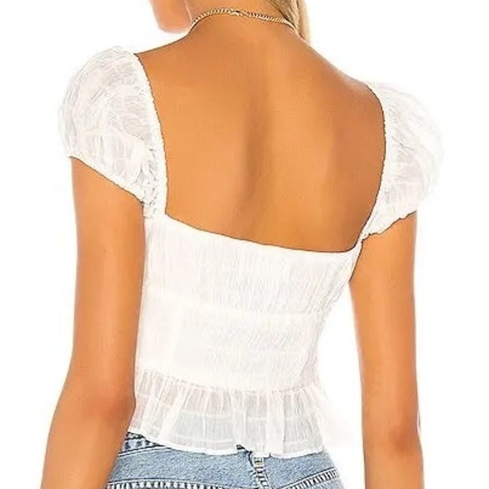 Revolve Privacy Please White Button Front Puff Sl… - image 5